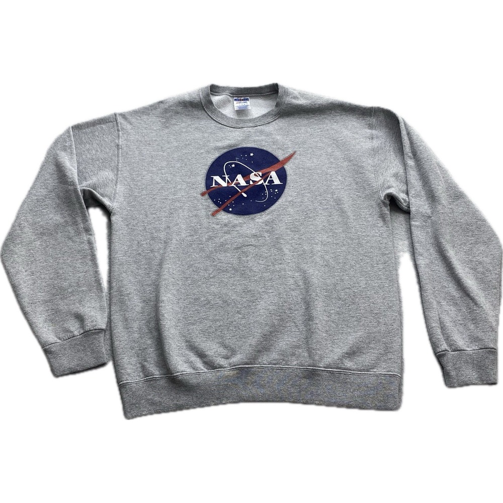Jerzees Nublend Kennedy Space Center NASA Sweatshirt Pullover Men's Medium Gray